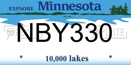 NBY330 Minnesota License Plate