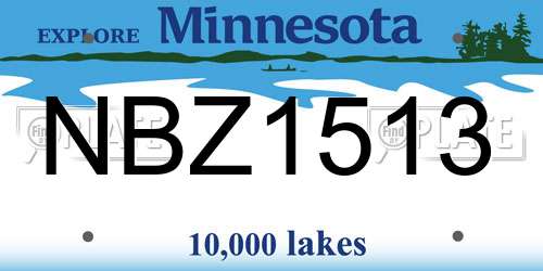 NBZ1513 Minnesota License Plate