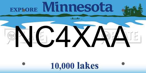 NC4XAA Minnesota License Plate
