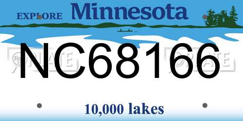 NC68166 Minnesota License Plate