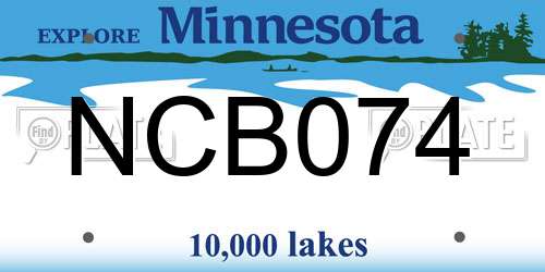 NCB074 Minnesota License Plate