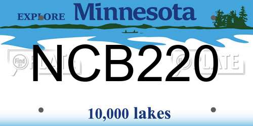 NCB220 Minnesota License Plate