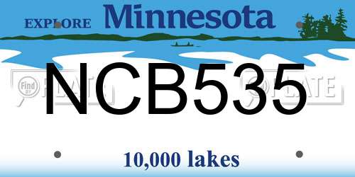 NCB535 Minnesota License Plate