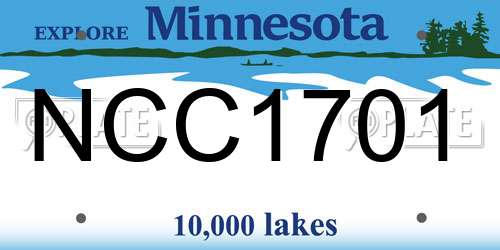 NCC1701 Minnesota License Plate