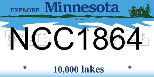 NCC1864 Minnesota License Plate