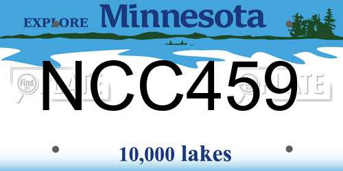 NCC459 Minnesota License Plate