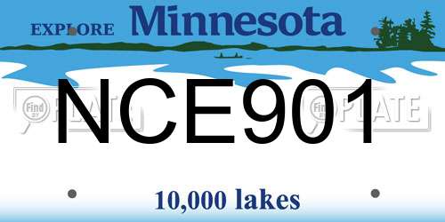 NCE901 Minnesota License Plate