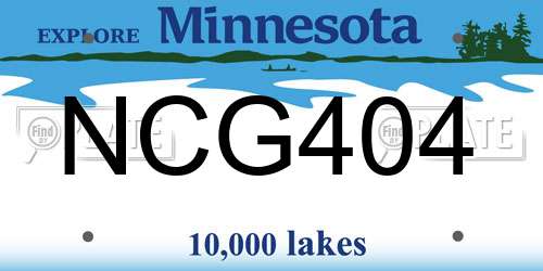 NCG404 Minnesota License Plate