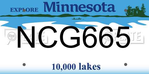 NCG665 Minnesota License Plate