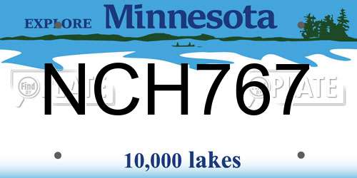 NCH767 Minnesota License Plate