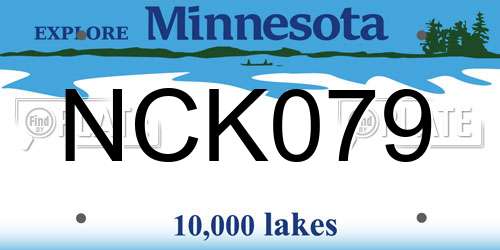 NCK079 Minnesota License Plate