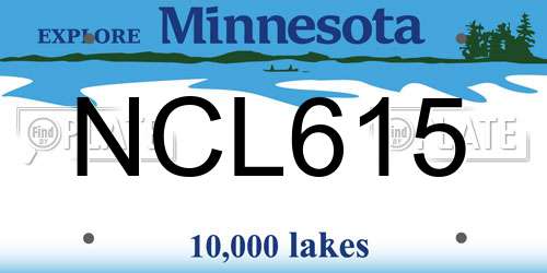 NCL615 Minnesota License Plate