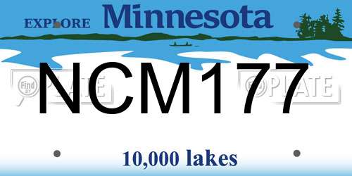 NCM177 Minnesota License Plate