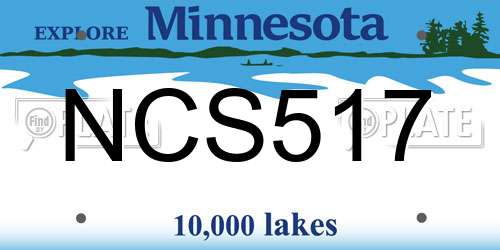 NCS517 Minnesota License Plate