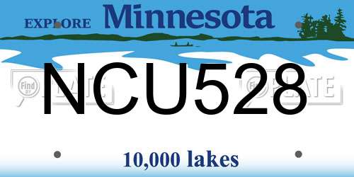 NCU528 Minnesota License Plate
