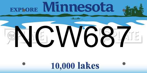 NCW687 Minnesota License Plate