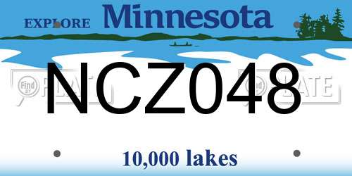 NCZ048 Minnesota License Plate