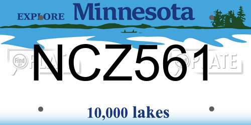 NCZ561 Minnesota License Plate
