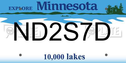 ND2S7D Minnesota License Plate