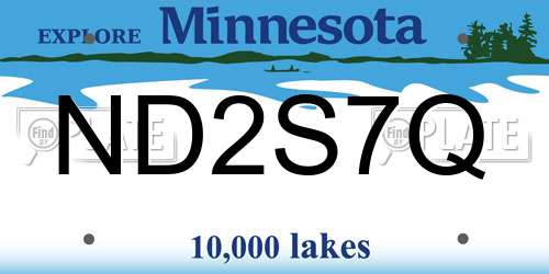 ND2S7Q Minnesota License Plate