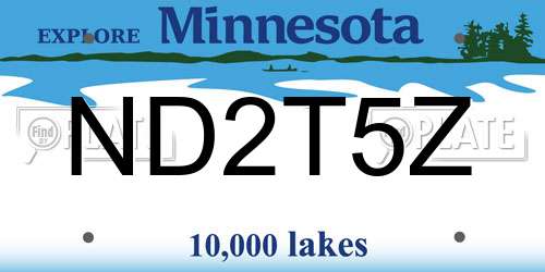 ND2T5Z Minnesota License Plate