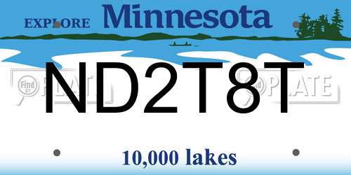 ND2T8T Minnesota License Plate