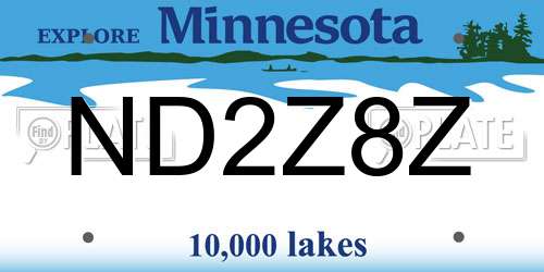 ND2Z8Z Minnesota License Plate