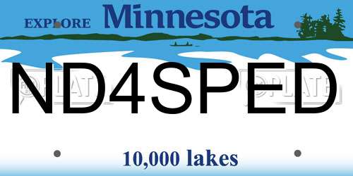 ND4SPED Minnesota License Plate