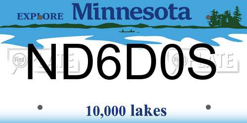 ND6D0S Minnesota License Plate