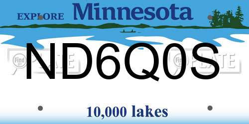 ND6Q0S Minnesota License Plate