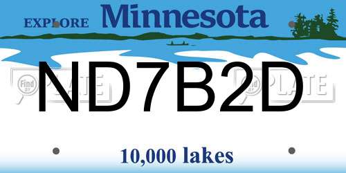 ND7B2D Minnesota License Plate