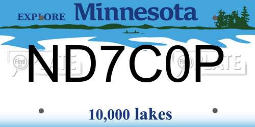 ND7C0P Minnesota License Plate