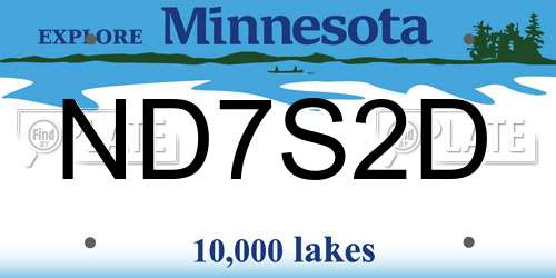 ND7S2D Minnesota License Plate