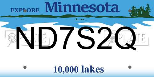 ND7S2Q Minnesota License Plate