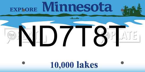 ND7T8T Minnesota License Plate