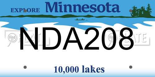 NDA208 Minnesota License Plate