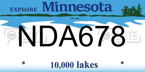 NDA678 Minnesota License Plate