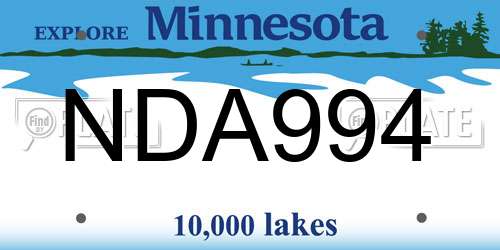 NDA994 Minnesota License Plate