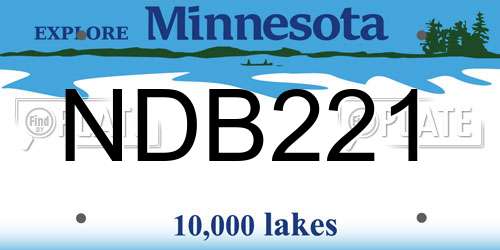 NDB221 Minnesota License Plate