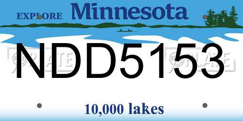 NDD5153 Minnesota License Plate