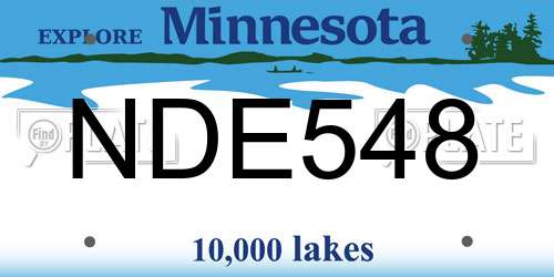 NDE548 Minnesota License Plate