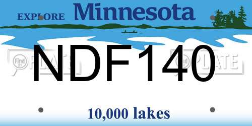 NDF140 Minnesota License Plate