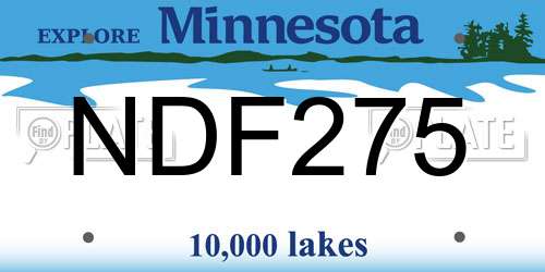 NDF275 Minnesota License Plate