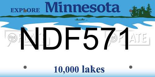 NDF571 Minnesota License Plate