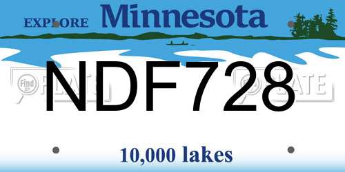 NDF728 Minnesota License Plate