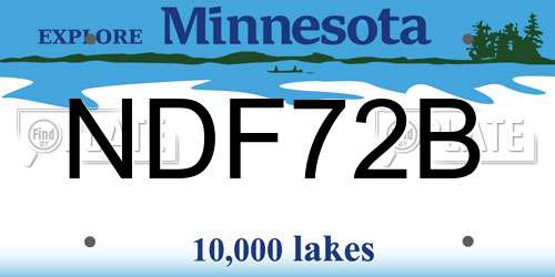 NDF72B Minnesota License Plate