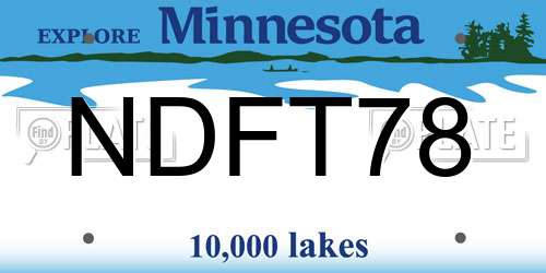 NDFT78 Minnesota License Plate