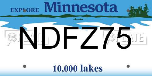 NDFZ75 Minnesota License Plate