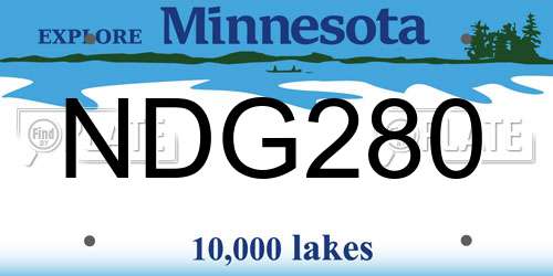 NDG280 Minnesota License Plate