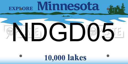 NDGD05 Minnesota License Plate